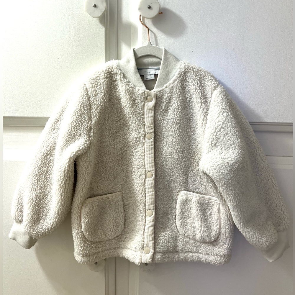 Stella McCartney Girls Cream Sherpa Jacket